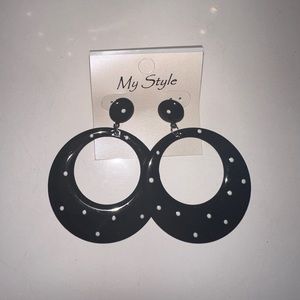 Black + White Polka Dots Earrings
